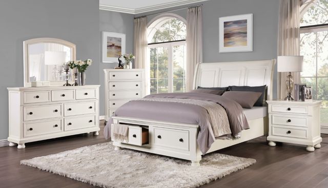 Homelegance® Laurelin White California King Sleigh Bed-1