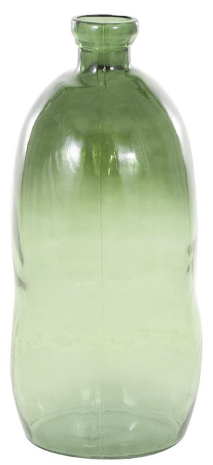 Deco Marche Green Recycled Tall Curved Ombre Spanish Bottle Vase-1