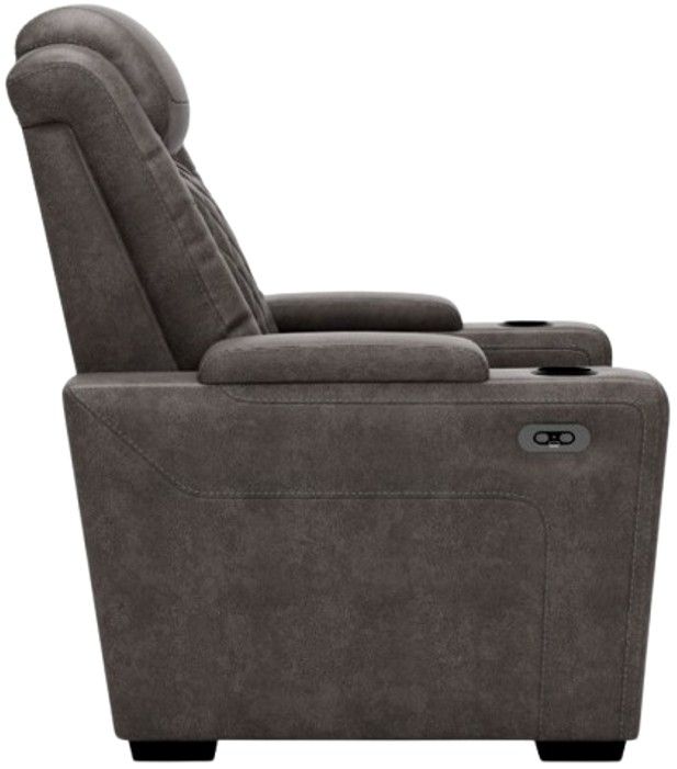 Signature Design by Ashley® HyllMont Gray Power Recliner with Adjustable Headrest-2