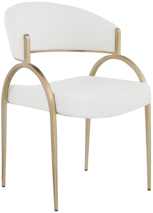 Meridian Furniture Privet Cream Upholstered Dining Chair-0