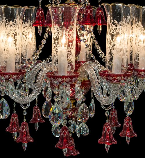 Michael Amini® Winter Palace Clear/Red 8 Light Chandelier-1