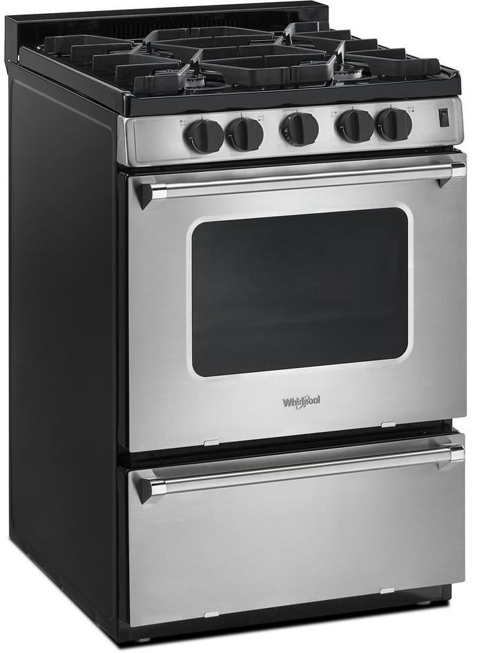 Whirlpool 24" Stainless Steel Freestanding Gas Range - Thumbnail 2