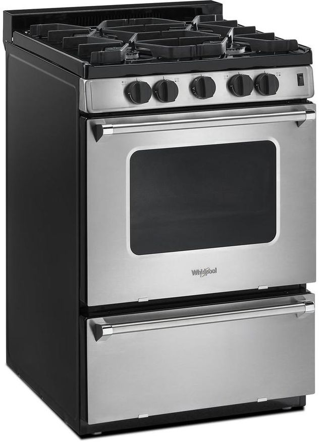 Whirlpool® 24" Stainless Steel Freestanding Gas Range-3