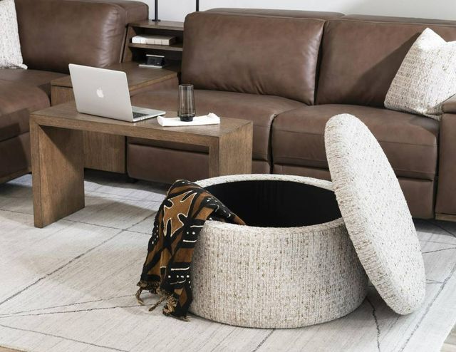 Legacy Classic Solana Biscotti/Warm Oak Mohave Storage Ottoman with Wood Top Overlay-4