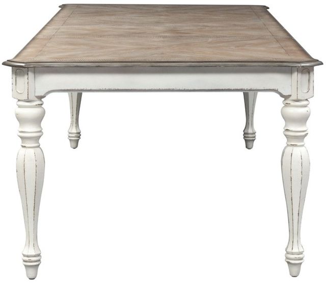 Liberty Furniture Magnolia Manor Weathered Bark Rectangular Dining Table with Antique White Base-3