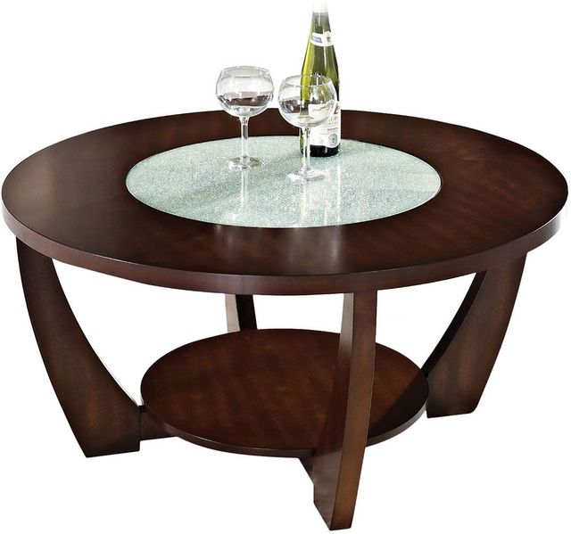 Steve Silver Co. Rafael Merlot Cherry Cocktail Table with Glass Top Insert-0