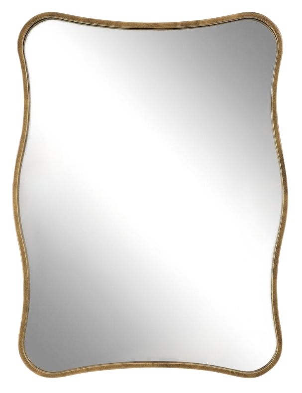 Uttermost® Pavia Antiqued Gold Curvy Accent Mirror-0
