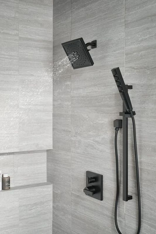 Delta Ara® Angular Modern Monitor® 14 Series Matte Black Valve Trim with 3-Setting Integrated Diverter-2