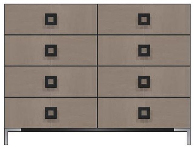Country View Woodworking Customizable American Modern 56" Square Black 8-Drawer Metal Legs Dresser-0