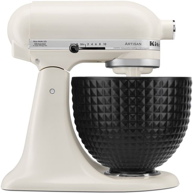 KitchenAid® 5 Quart Black Studded Ceramic Bowl-1