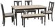 Powell® Willow 6-Piece Smokey White/Dark Gray Dining Set-0