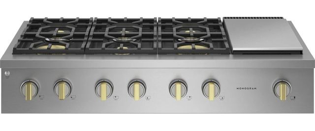 Monogram® Statement Collection 48" Stainless Steel Natural Gas Rangetop-2