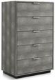 VIG Furniture Modrest Dynasty Dark Shagreen/Stainless Steel Chest-0