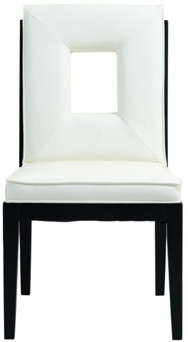 Meridian Furniture Gwendolyn Cream/Black Vegan Leather Dining Side Chair-1
