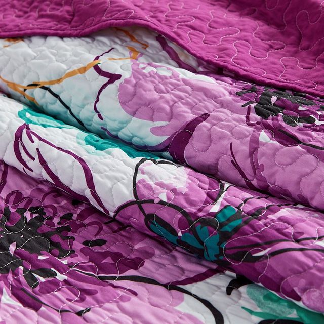 Olliix by Intelligent Design Olivia Blue Full/Queen Reversible Coverlet Set-3