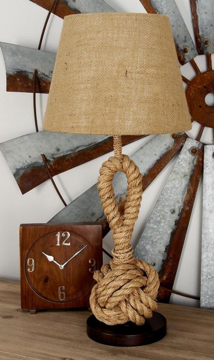 Deco Marche Brown Twisted Rope Table Lamp-3