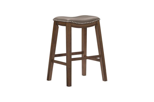 Mazin Furniture Gray 29" Upholstered Pub Height Stool-2