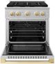 ZLINE Marino 30" Stainless Steel Pro Style Gas Range with 4-Burner and Polished Gold Accents-1