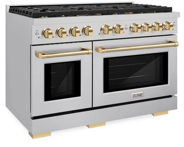 ZLINE Autograph Edition 48" Stainless Steel Pro Style Gas Range with 8 Burner Cooktop-3