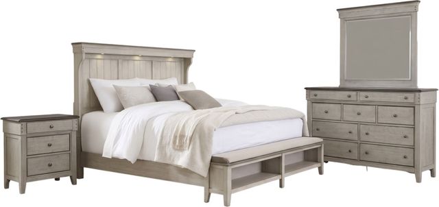 Liberty Furniture Ivy Hollow 4-Piece Dusty Taupe/Weathered Linen California King Mantle Storage Bedroom Set-0
