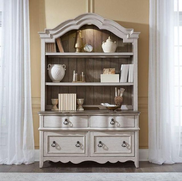 Liberty Furniture Chesapeake Taupe/Wirebrushed Antique White Credenza and Hutch-2
