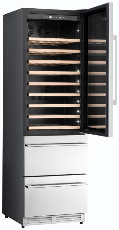 Kucht Professional 24" Stainless Steel Built-In or Freestanding Column Wine Cooler-3