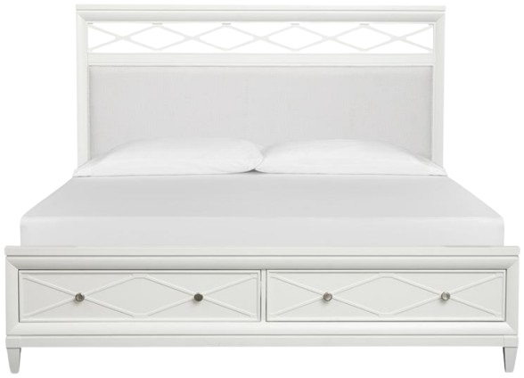 Springhouse Panel Storage Bed with Upholstered Headboard