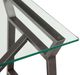 Bassett Mirror Ross Glass Top End Table with Hand-Brushed Pewter Base-2