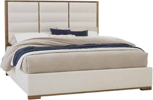 LM Co Home By Vaughan-Bassett Crafted Oak by Ben & Erin Napier Natural/White Queen Upholstered Panel Bed-0