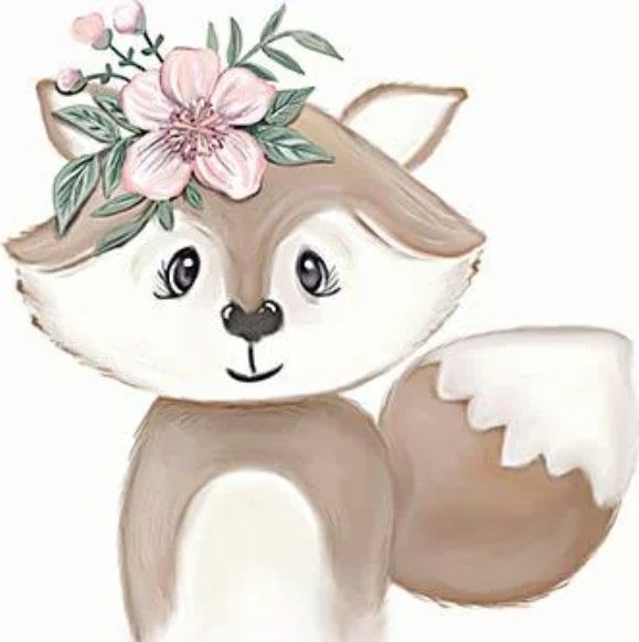 Classy Art Cute Floral Fox by Make Wells Wall Art-1