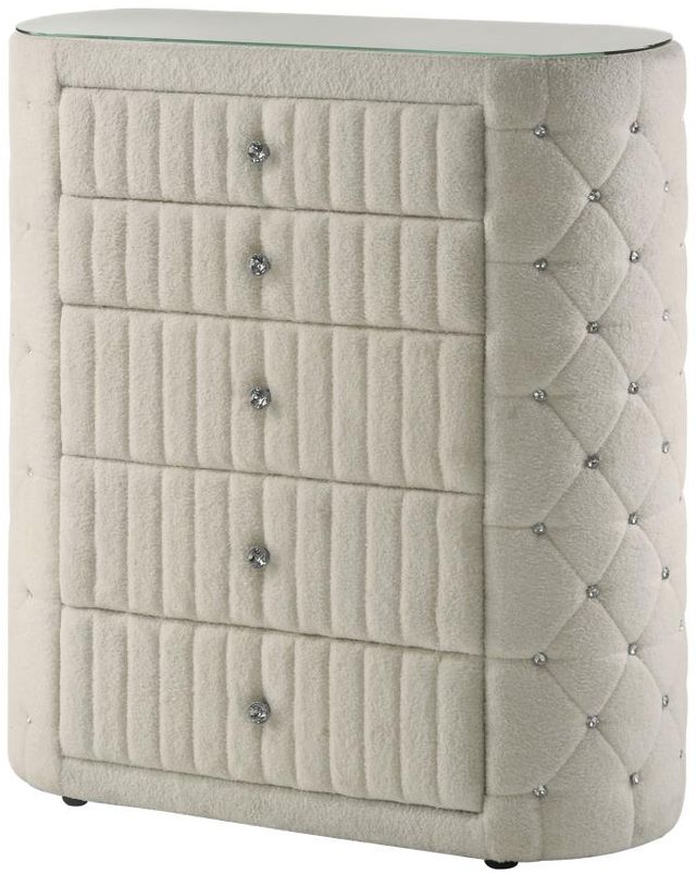 Coaster® Sonya Upholstered Ivory Bedroom Chest of Drawers-3