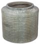 A & B Home Distressed Green Ridged Cement Planter-0