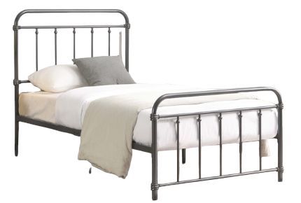 Milton Greens Stars Dark Gray Twin Full Metal Farmhouse Classic Platform Bed-0