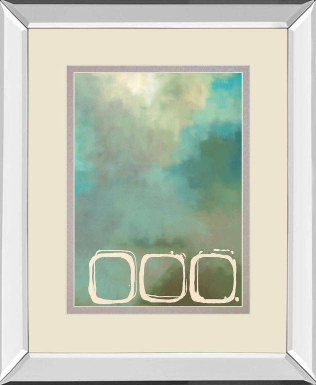 Classy Living Laurie Maitland Retro In Aqua And Khaki Il Mirror Framed Wall Art-0
