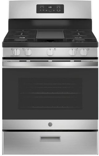 GE® 30" Black/Stainless Steel Freestanding Gas Range