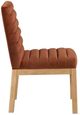 Meridian Furniture Evelyn Cognac/Natural Velvet Upholstered Side Chair-3