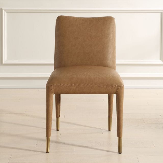 Uttermost® Conifer 2-Piece Camel Dining Side Chair Set-2