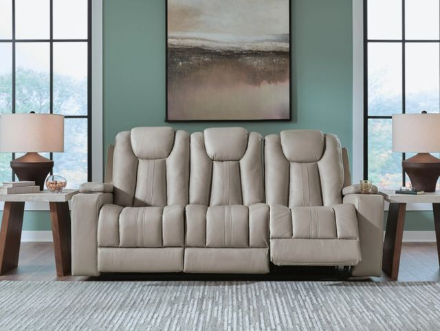 Signature Design by Ashley® Next Move Coin Manual Reclining Sofa with Drop Down Table-1