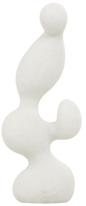 Deco Marche White Polystone Sculpture With Speckled Texturing-0