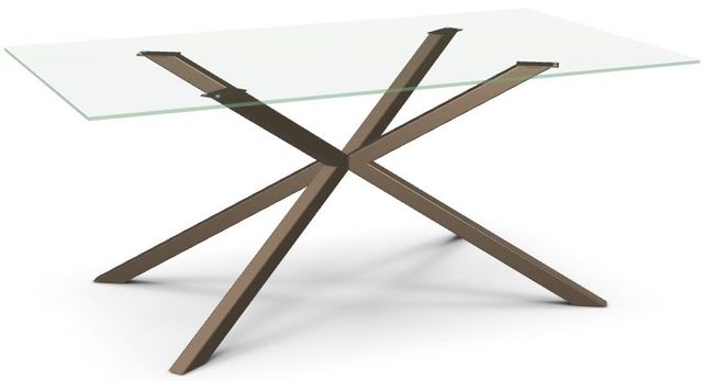 Amisco Customizable Asterisk Glass Top 39" Rectangular Table with Metal Stand-0
