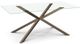 Amisco Customizable Asterisk Glass Top 39" Rectangular Table with Metal Stand-0