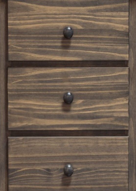 Mako Wood Furniture Polo Brown 3-Drawer Mini Nightstand-1