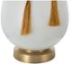 A & B Home Gold/White Table Lamp with Drum Shade and Two Tassel Accents-4