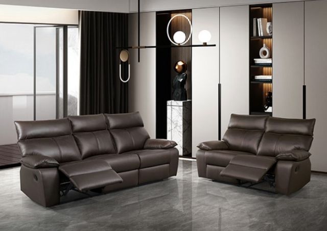 Furniture of America® Onoria Brown Manual Reclining Loveseat-1