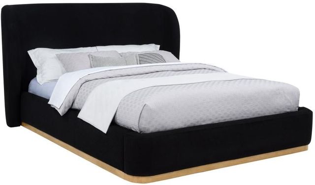 Coaster® Blaire Black California King Upholstered Platform Panel Bed-3