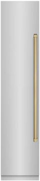 ZLINE Autograph Edition 18 in. 8.6 Cu. Ft. Left Hinge Column Freezer in Stainless Steel with Graphite Gray Interior and Champagne Bronze Accents-0