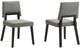 Armen Living Channell 2-Piece Charcoal/Black Upholstered Dining Chair Set-1