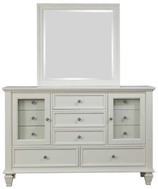 Coaster® Sandy Beach Cream White Dresser and Mirror-1