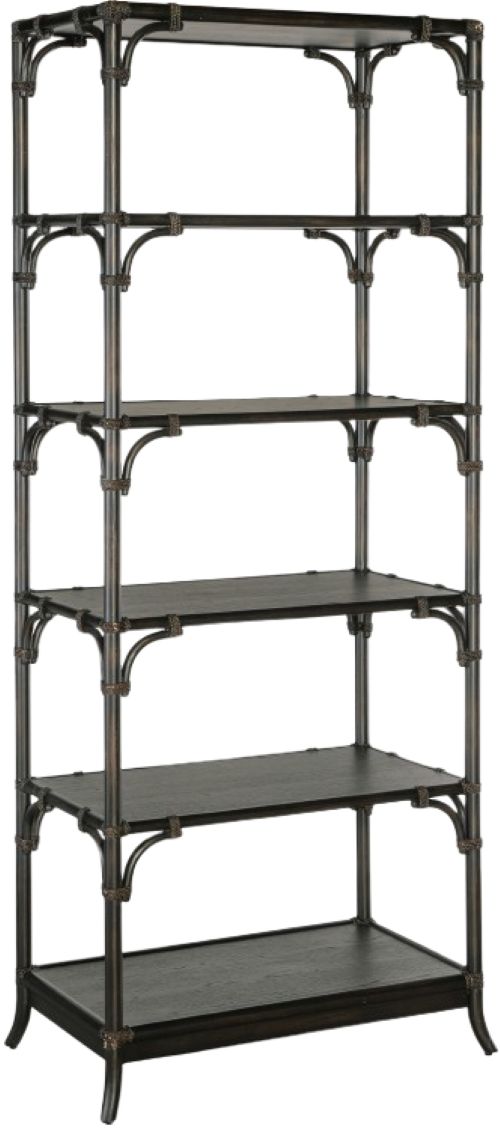 Hooker® Furniture Retreat Black Sand Pole Rattan Bookcase-0