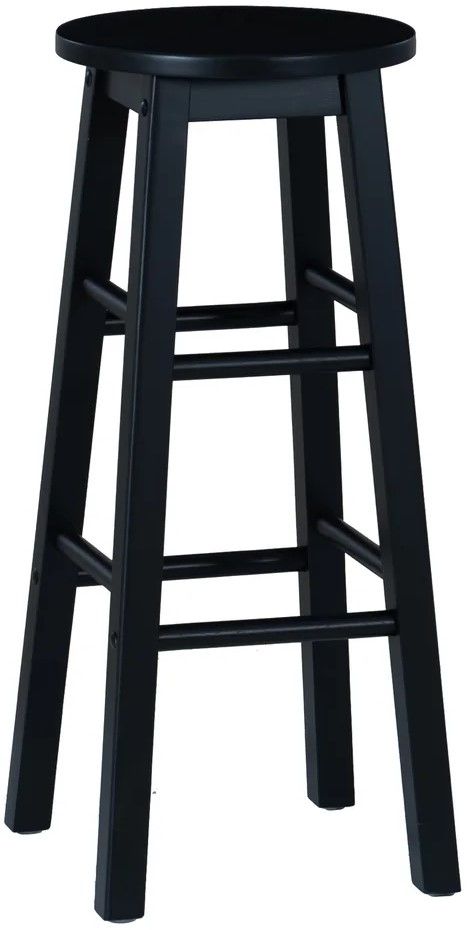 Linon Abby Black Round Barstool-0